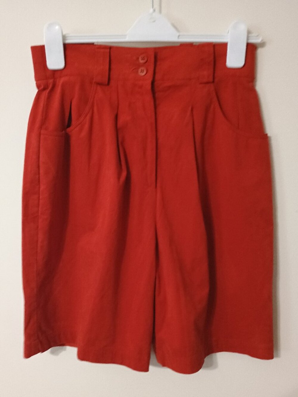 Vintage Tobria Faux Suede Burmuda Shorts High Waist Brick Red Size 12
